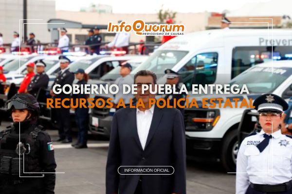 Gobierno de Puebla entrega recursos a la policía estatal