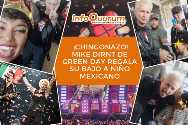 ¡Chingonazo! Mike Dirnt de Green Day regala su bajo a niño mexicano