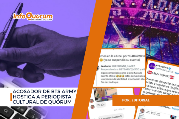 Acosador de BTS Army hostiga a periodista cultural de Quórum