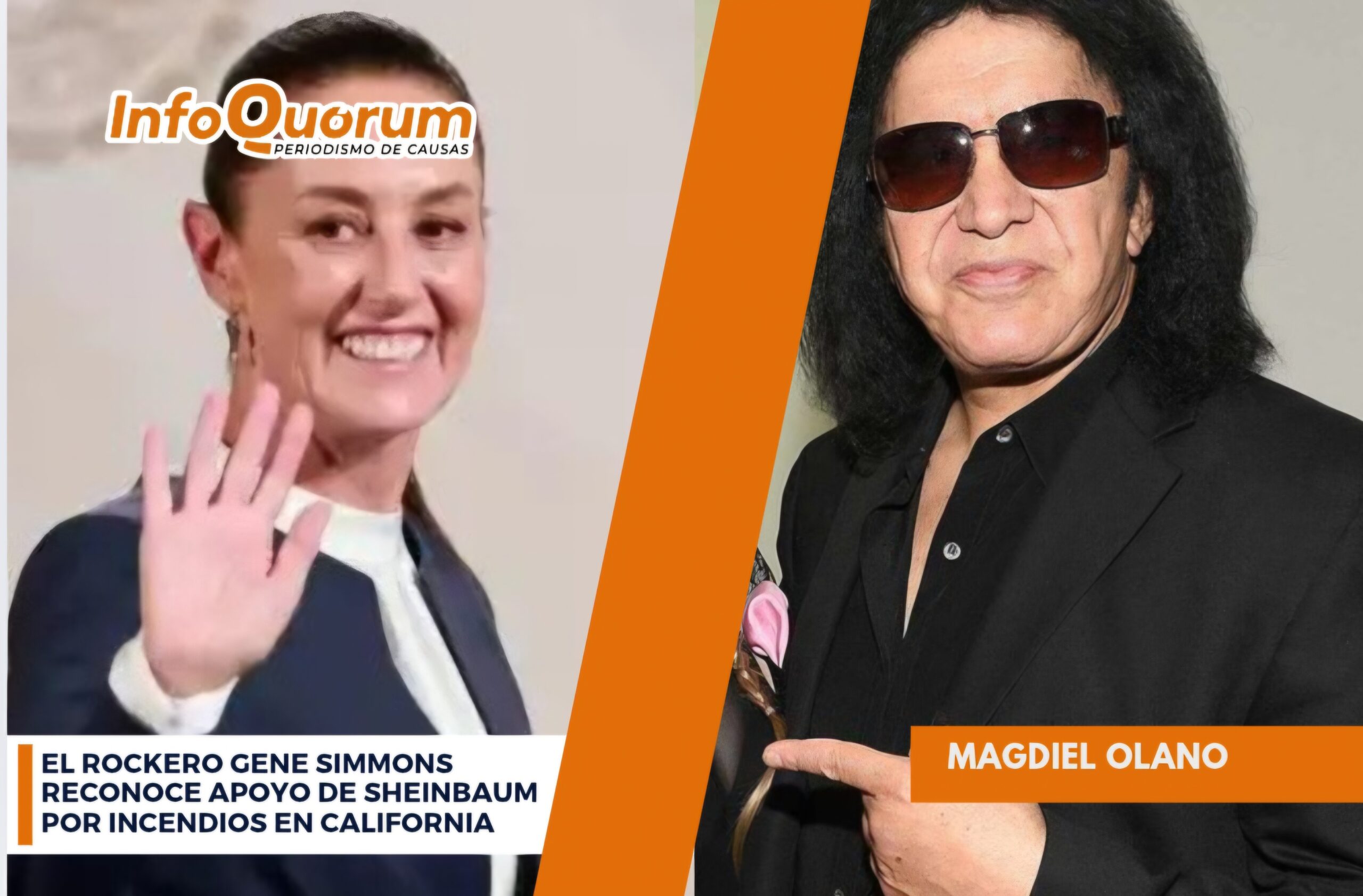 El rockero Gene Simmons Reconoce apoyo de Sheinbaum por incendios en California