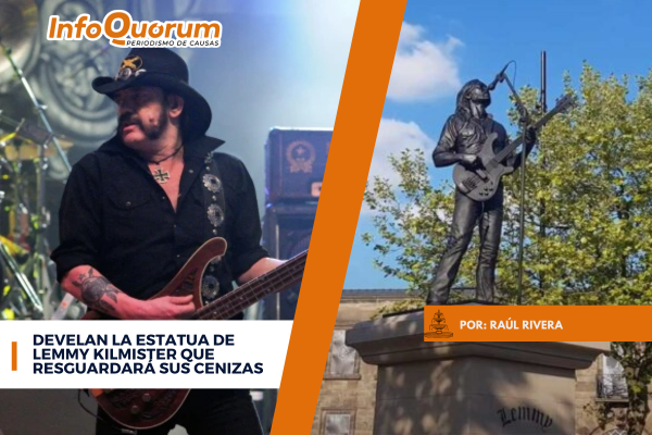 Develan la estatua de Lemmy Kilmister que resguardará sus cenizas
