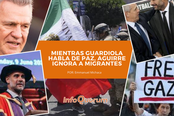 Mientras Guardiola habla de paz, Aguirre ignora a migrantes