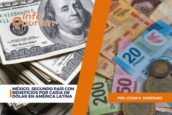 México, segundo país con beneficios por caída de dólar en América Latina