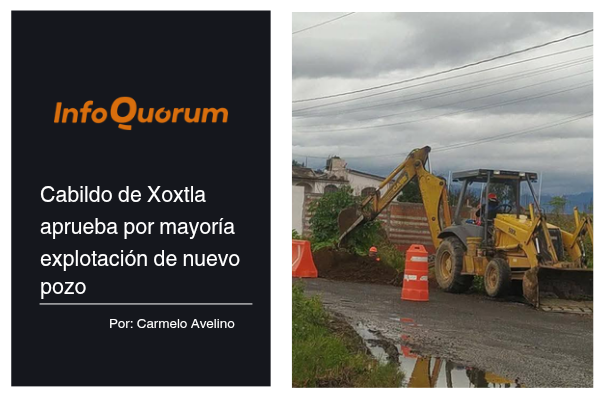 Cabildo de Xoxtla aprueba por mayoría explotación de nuevo pozo