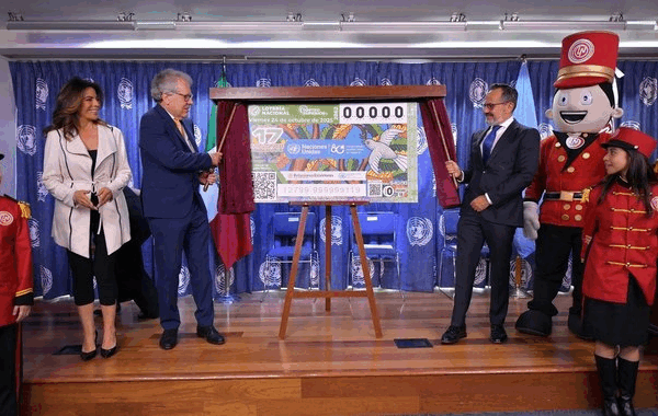 Lotería Nacional celebra 80 años de la ONU con billete conmemorativo