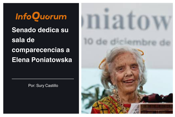Senado dedica su sala de comparecencias a Elena Poniatowska